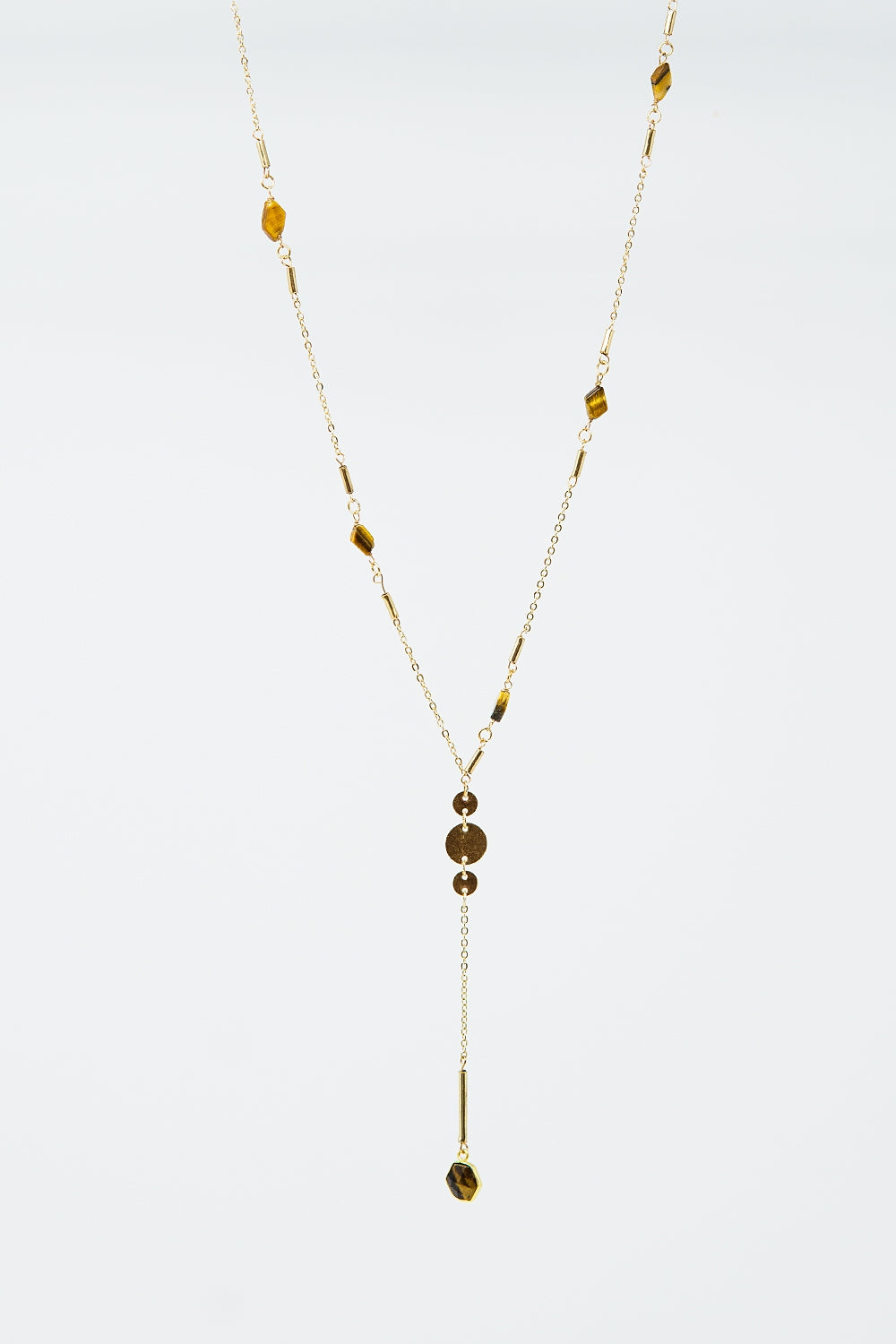 Collier en or avec pendentif et détails en pierre