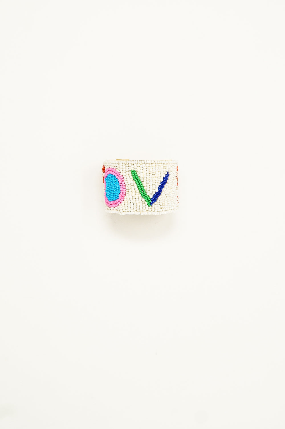 Bracelet de perles ouvertes en blanc avec LOVE