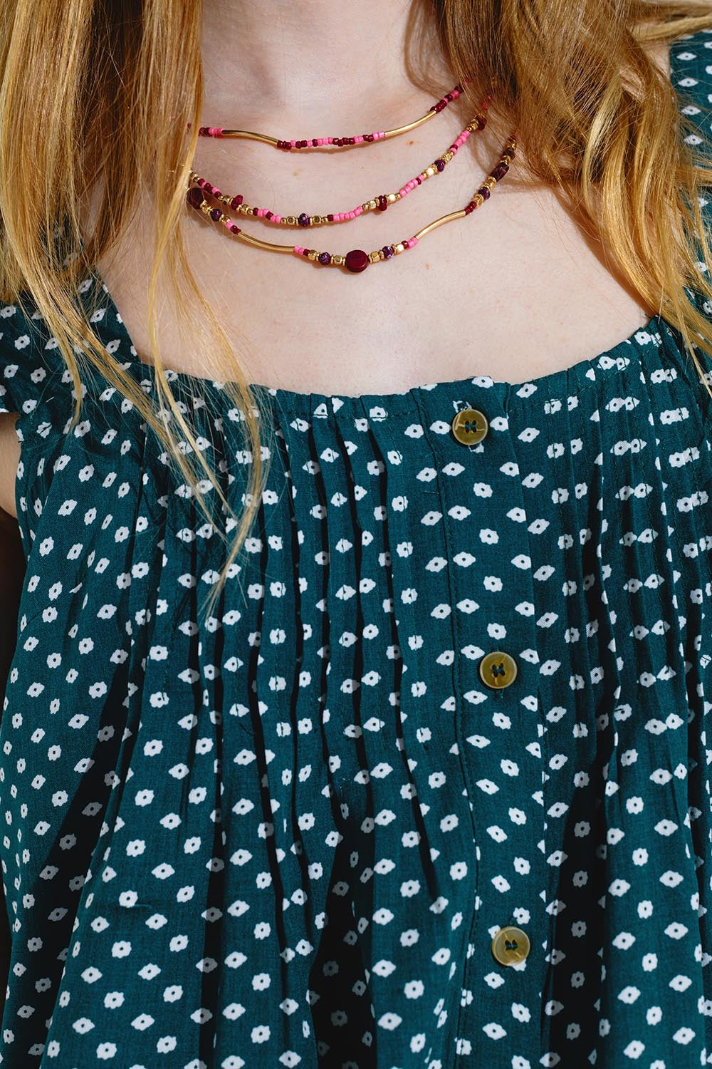 Collier 3 en 1 avec pierres multicolores