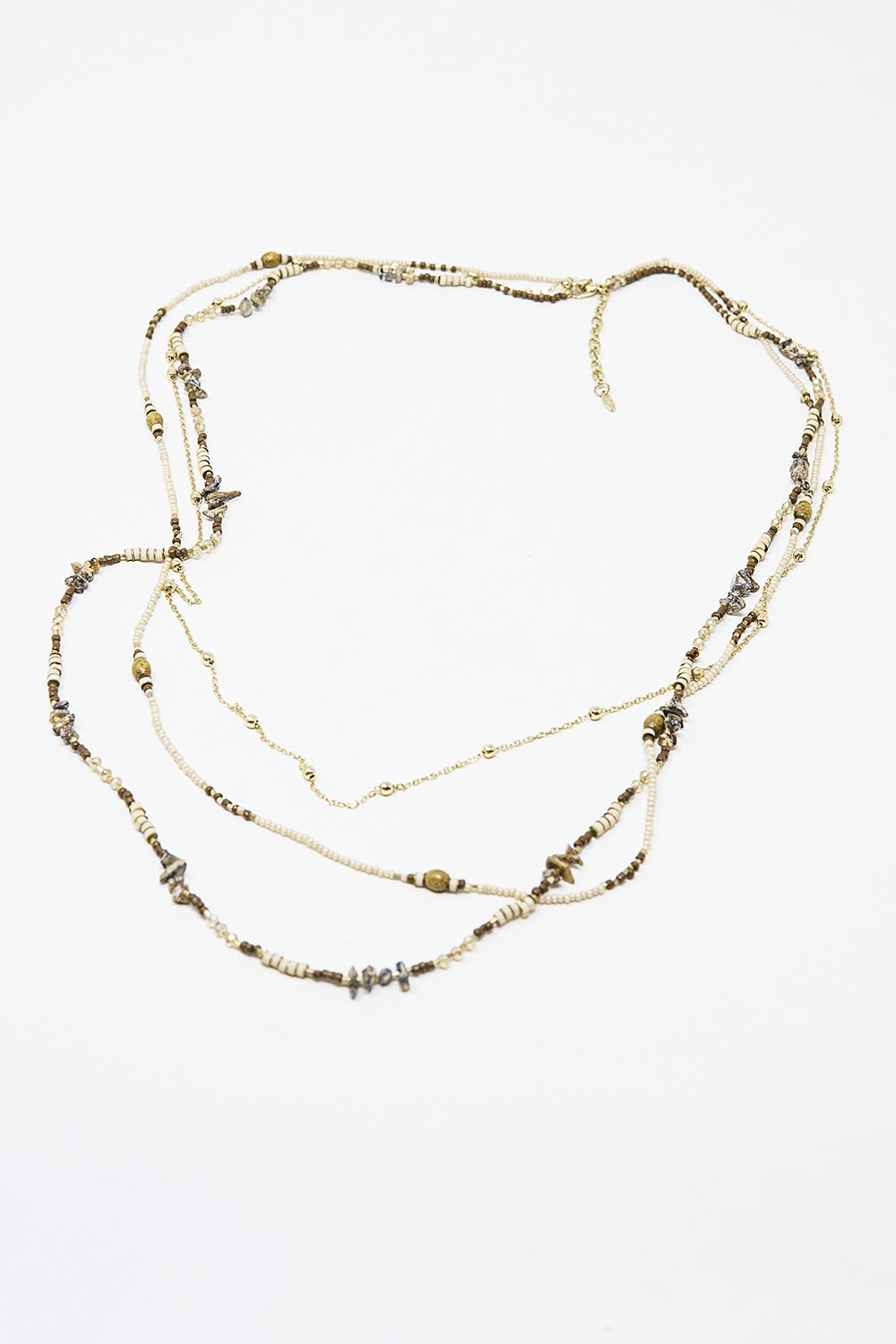 Collier 3 en 1 avec différents types de perles