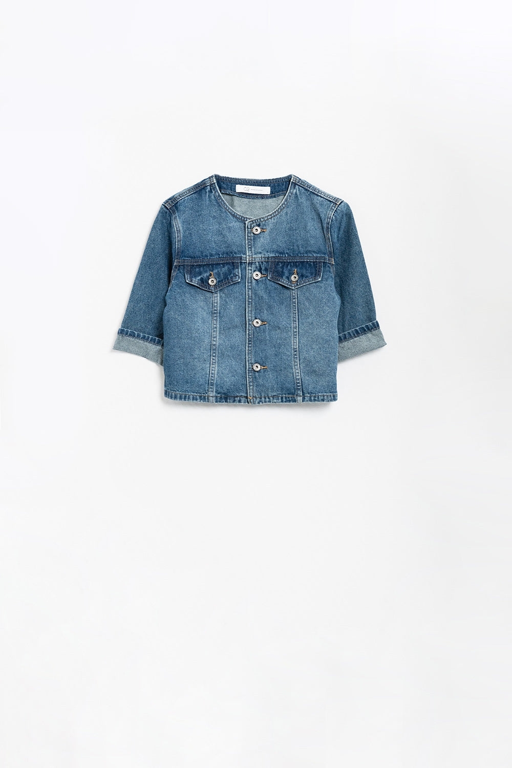 Veste en jean cropped CH Style en Mid Wash