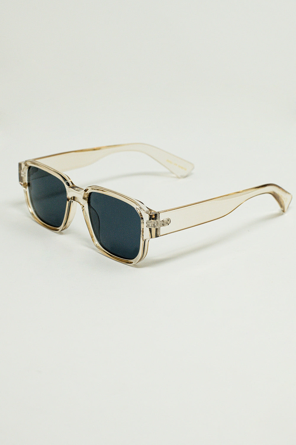 Lunettes de soleil carrées en cristal jaune