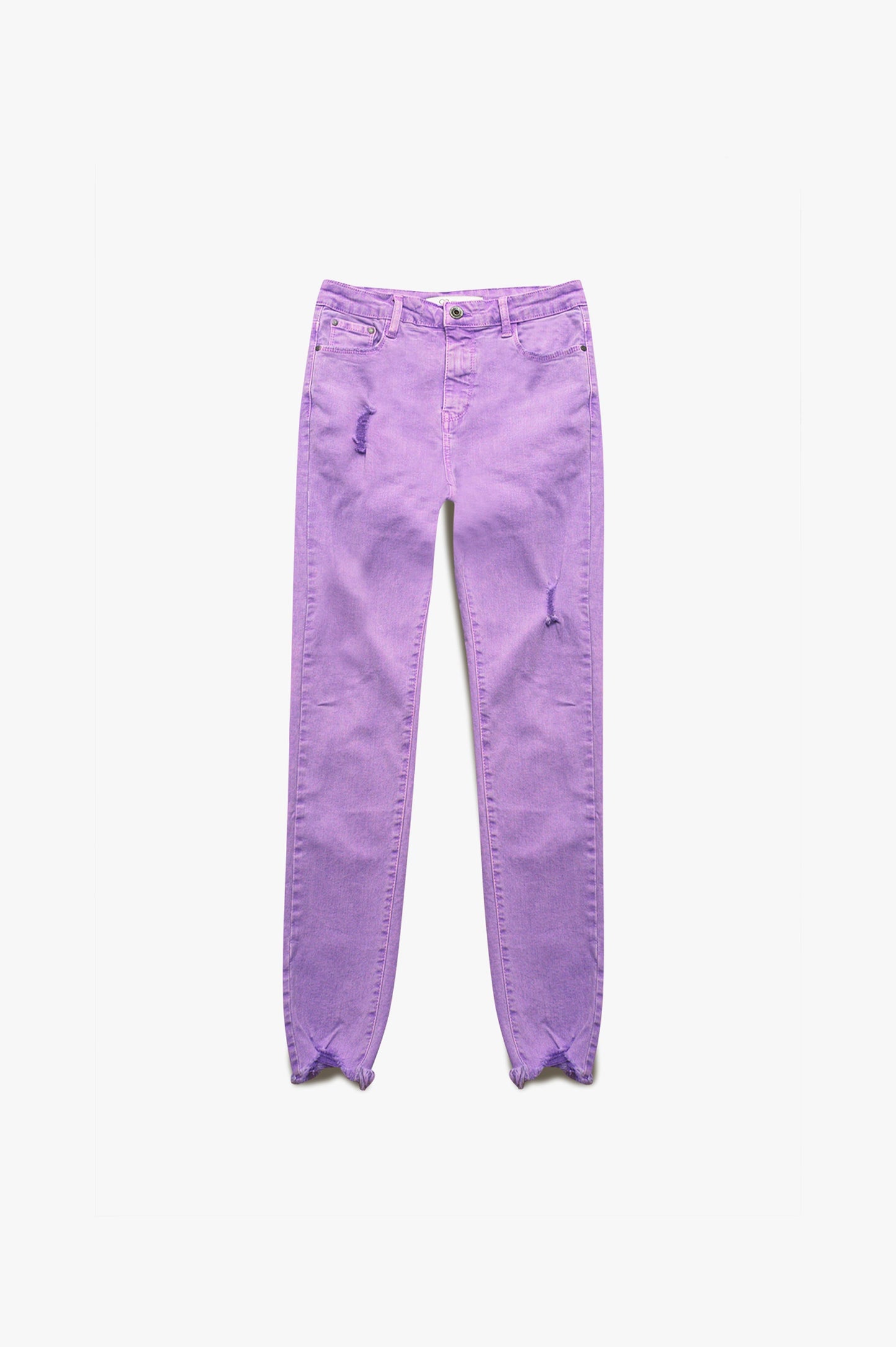 Jean super skinny taille haute violet