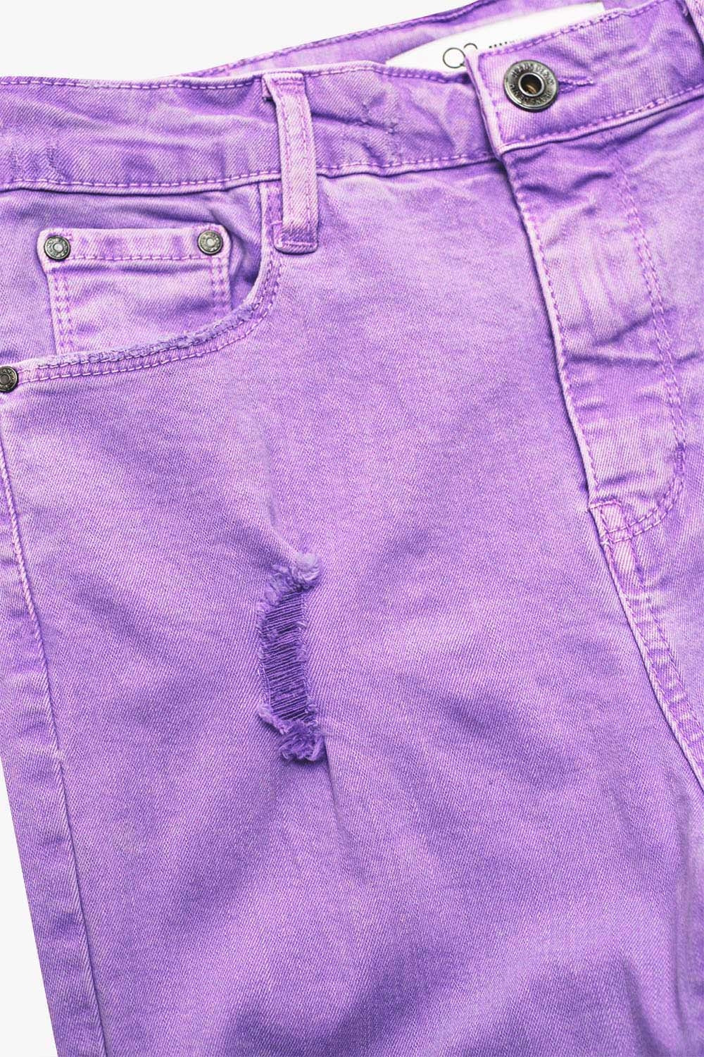 Jean super skinny taille haute violet