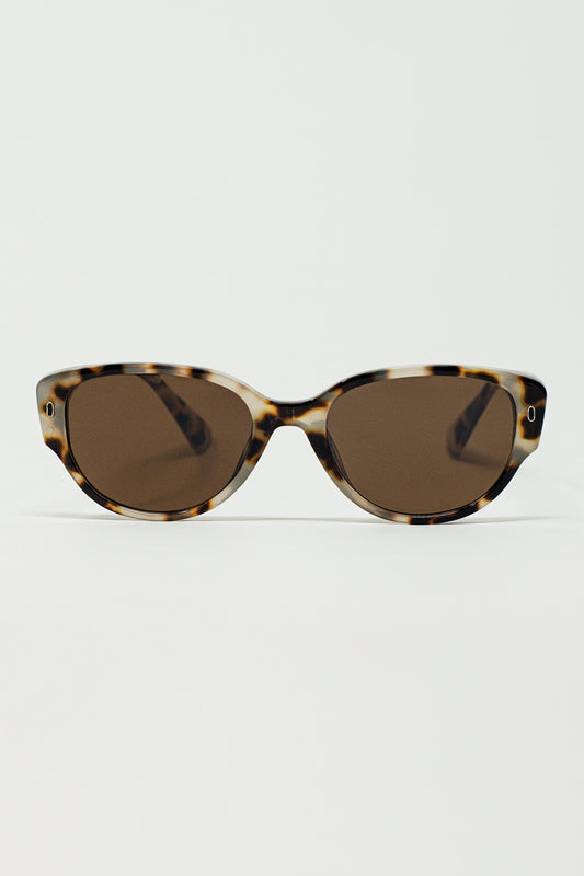 Lunettes de soleil ovales en Havane marron dégradé