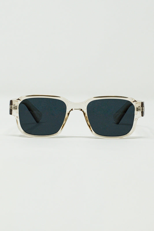 Lunettes de soleil carrées en cristal jaune