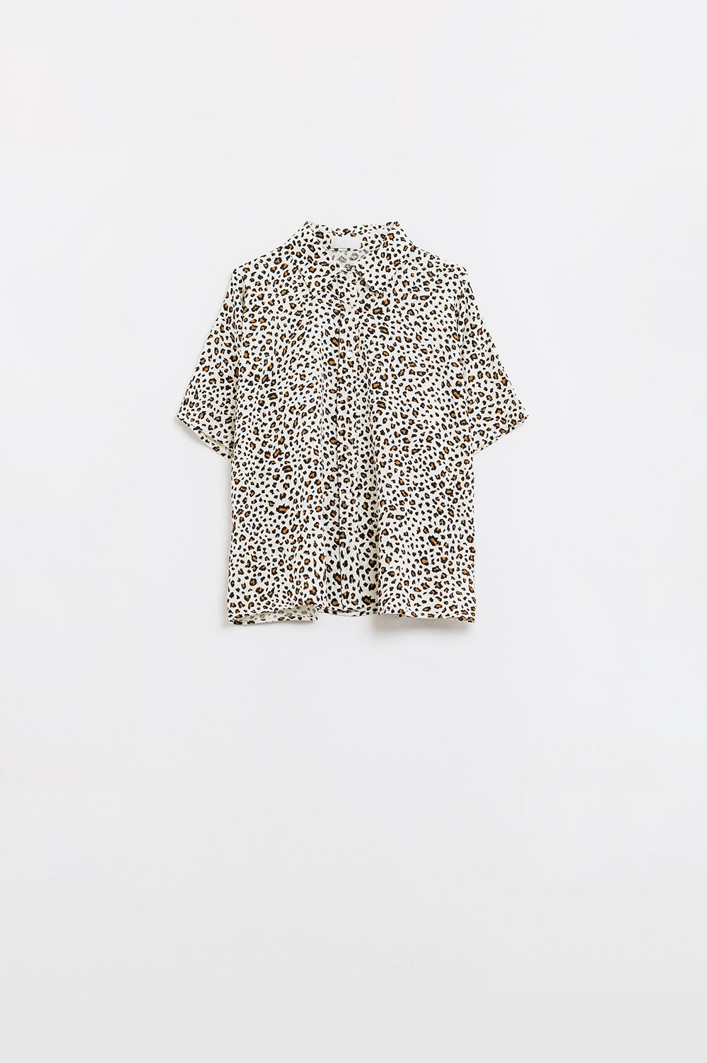 Chemise décontractée surdimensionnée à manches courtes en imprimé léopard