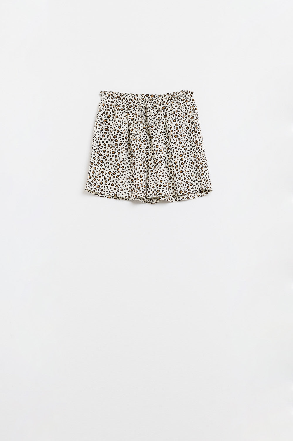 Short imprimé léopard avec cordon élastique à la taille