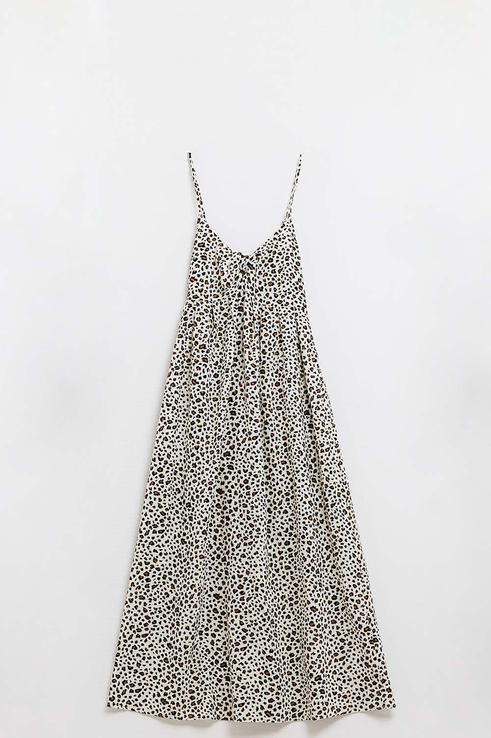Robe maxi à imprimé léopard avec détails noués