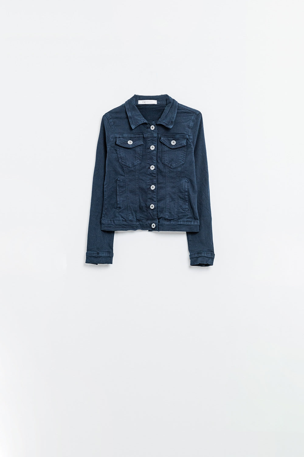 Veste en jean basique avec poches en bleu marine