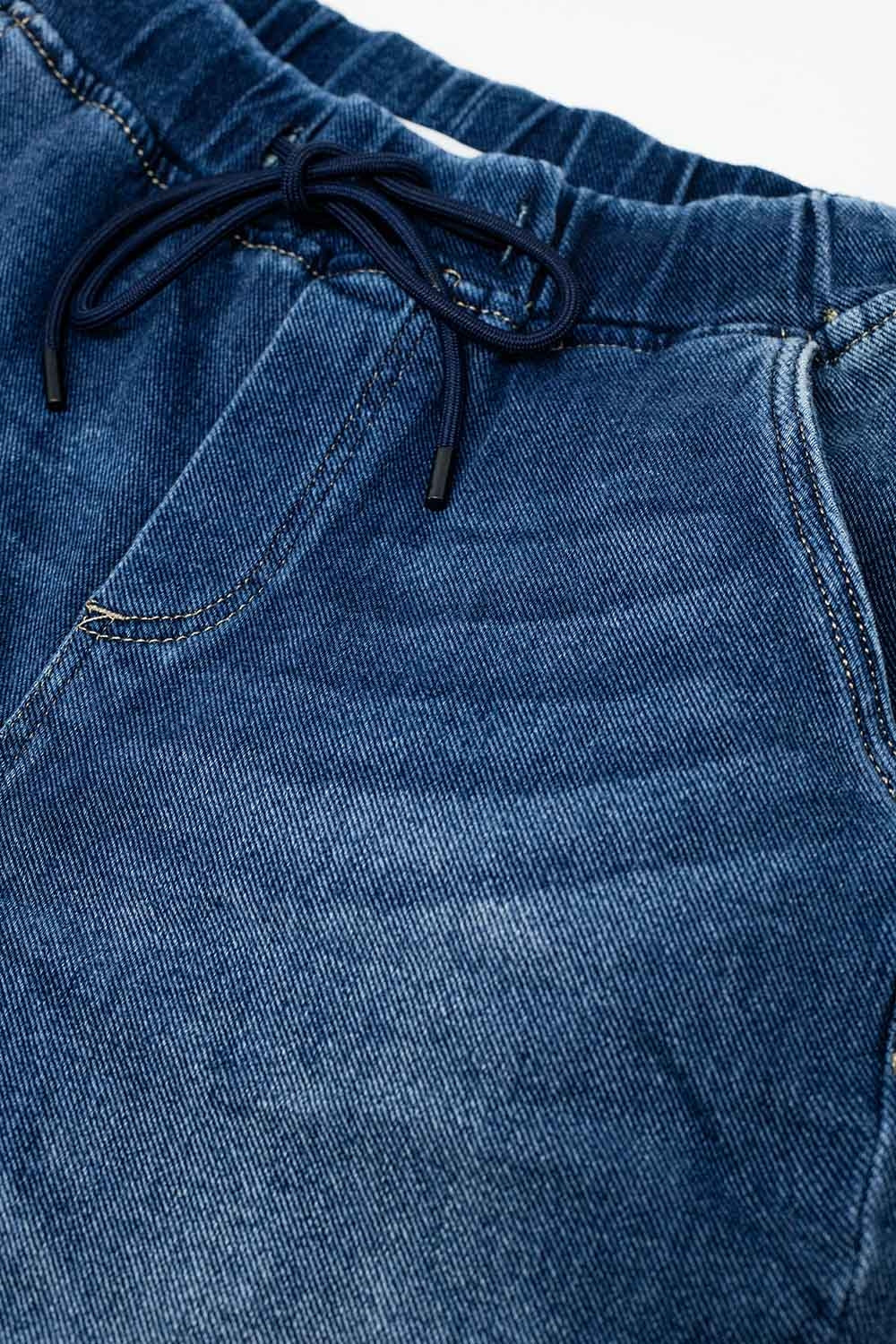 dark wash Jeans Avec Drwastring et taille élastiquée