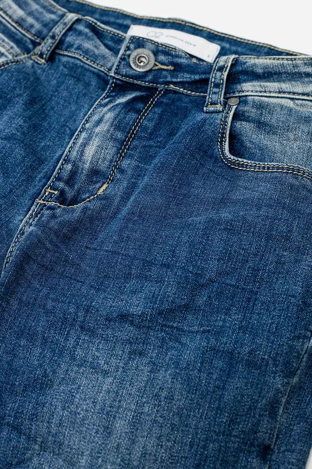 Jean Basique Super Skinny Délavage Moyen Extensible