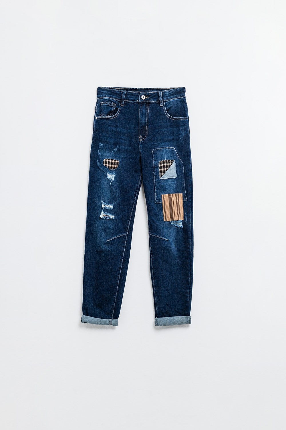 denim décontracté avec patchs