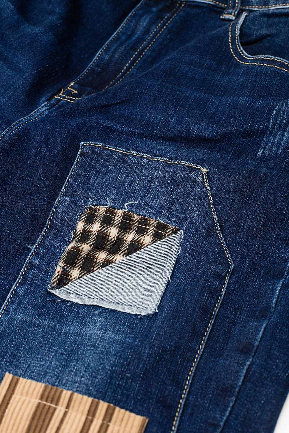 denim décontracté avec patchs