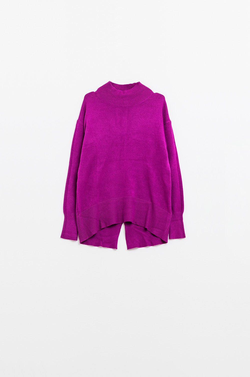 Pull-over ample fuchsia à dos ouvert