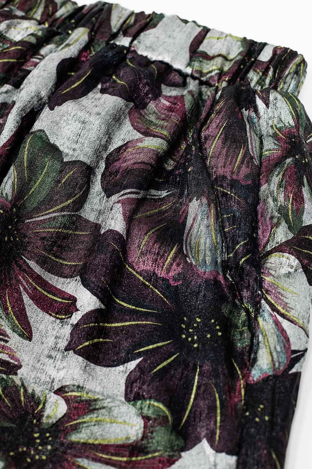 pantalon large à imprimé floral