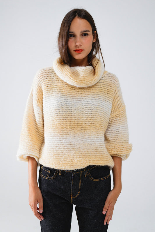 Pull oversize à col roulé Comfy dans des tons chauds et neutres