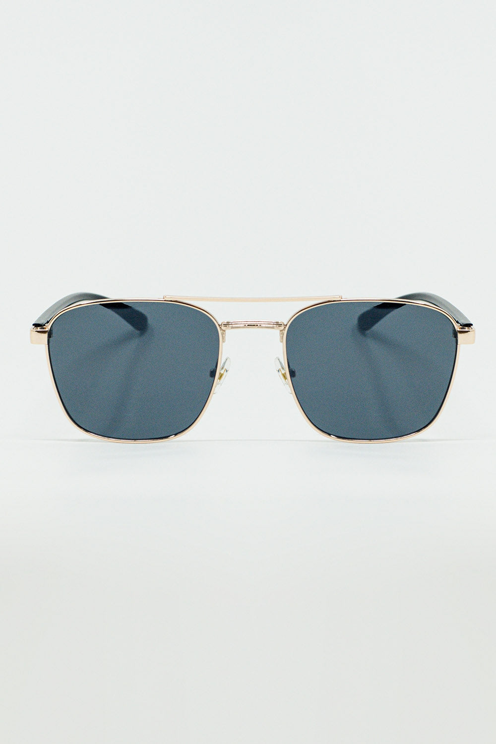 Lunettes de soleil en métal quadrillé verre fumé noir