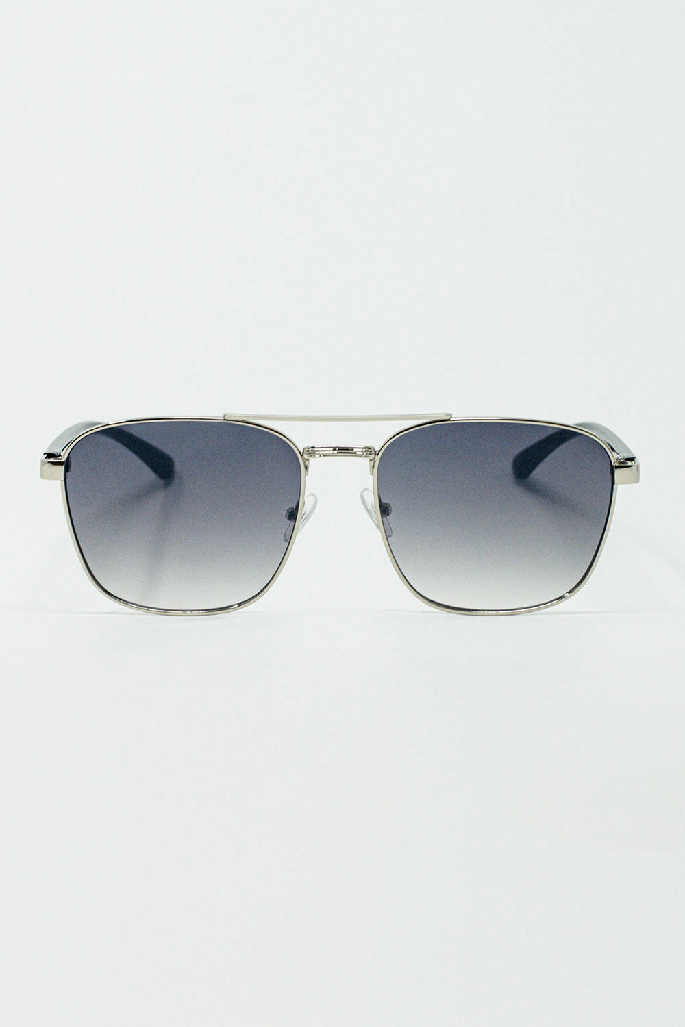 Lunettes de soleil en métal quadrillé verre fumé gris