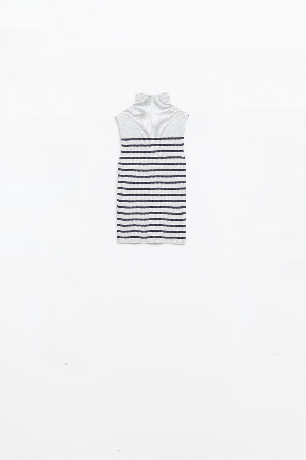 Pull turtle rayé gris clair