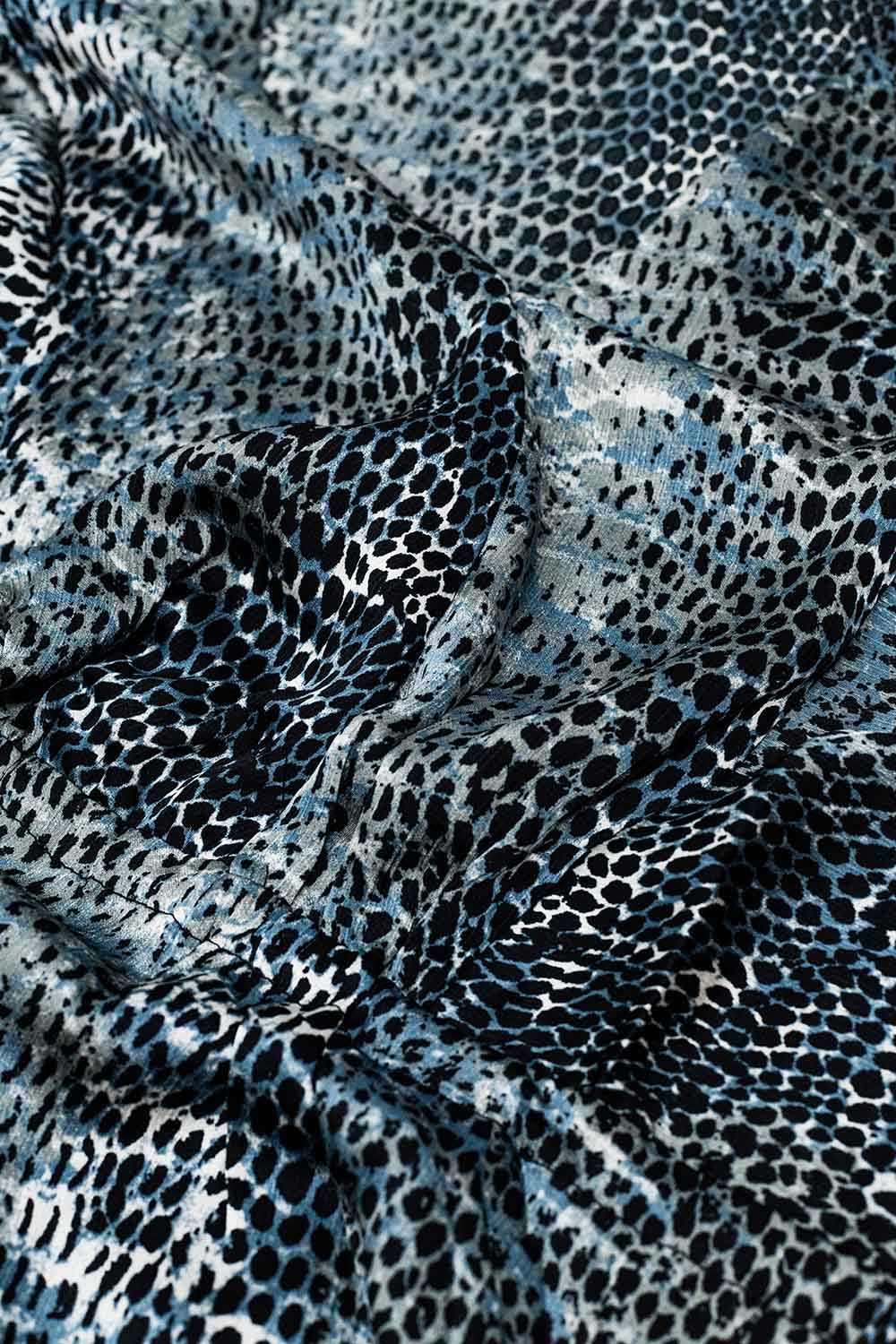 robe en mousseline de soie à imprimé léopard gris
