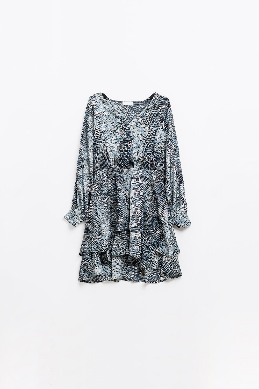 robe en mousseline de soie à imprimé léopard gris