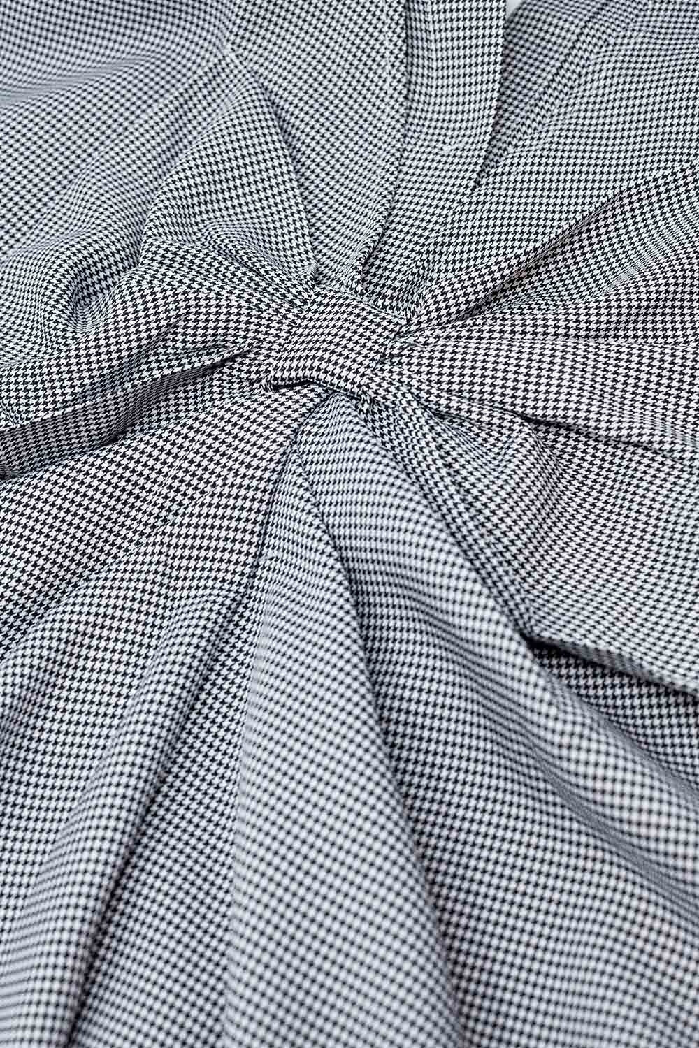 Chemise oversize en vichy avec nœud en noir et blanc