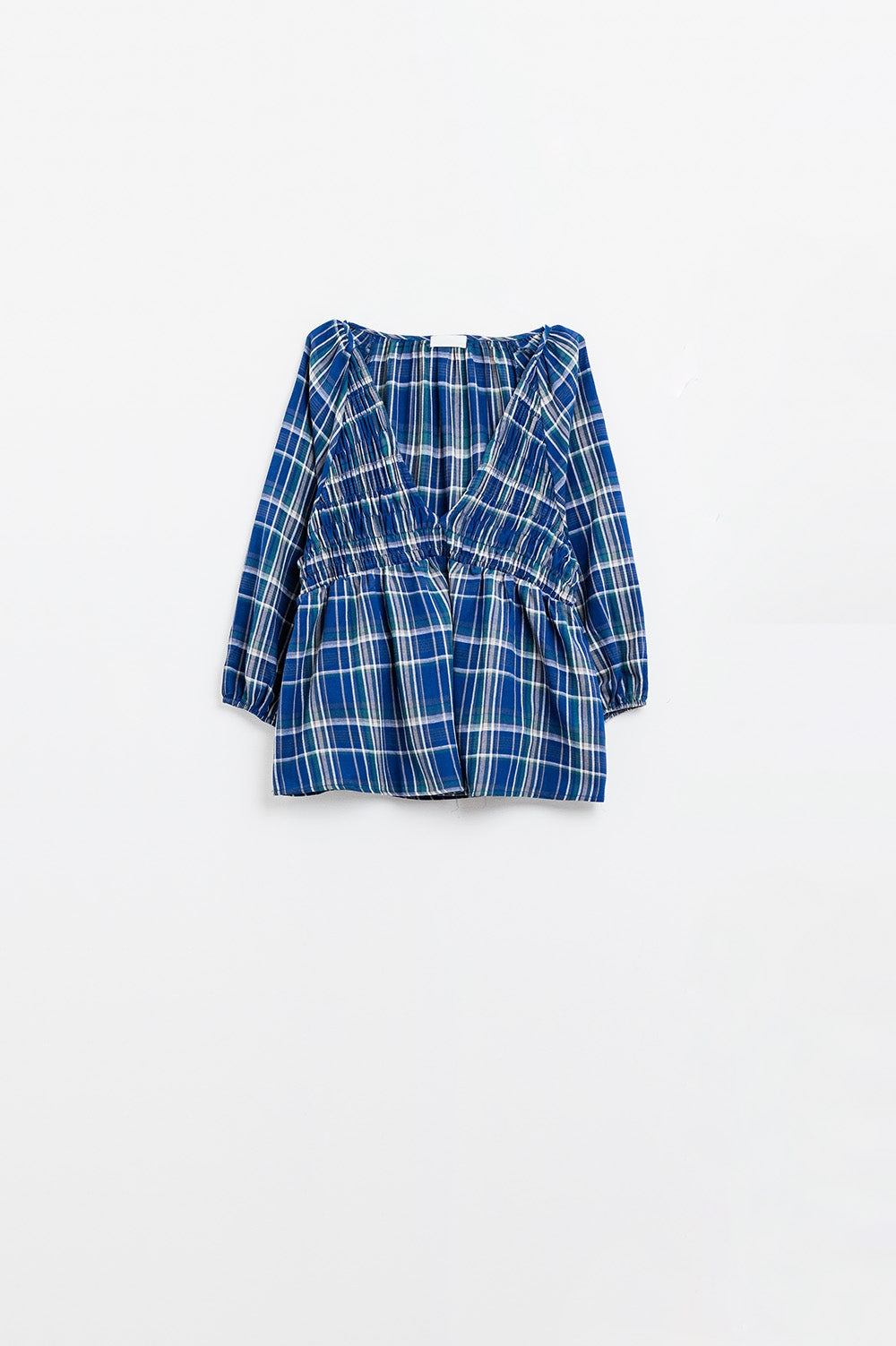 Babydoll Plaid Shirt bleu et vert
