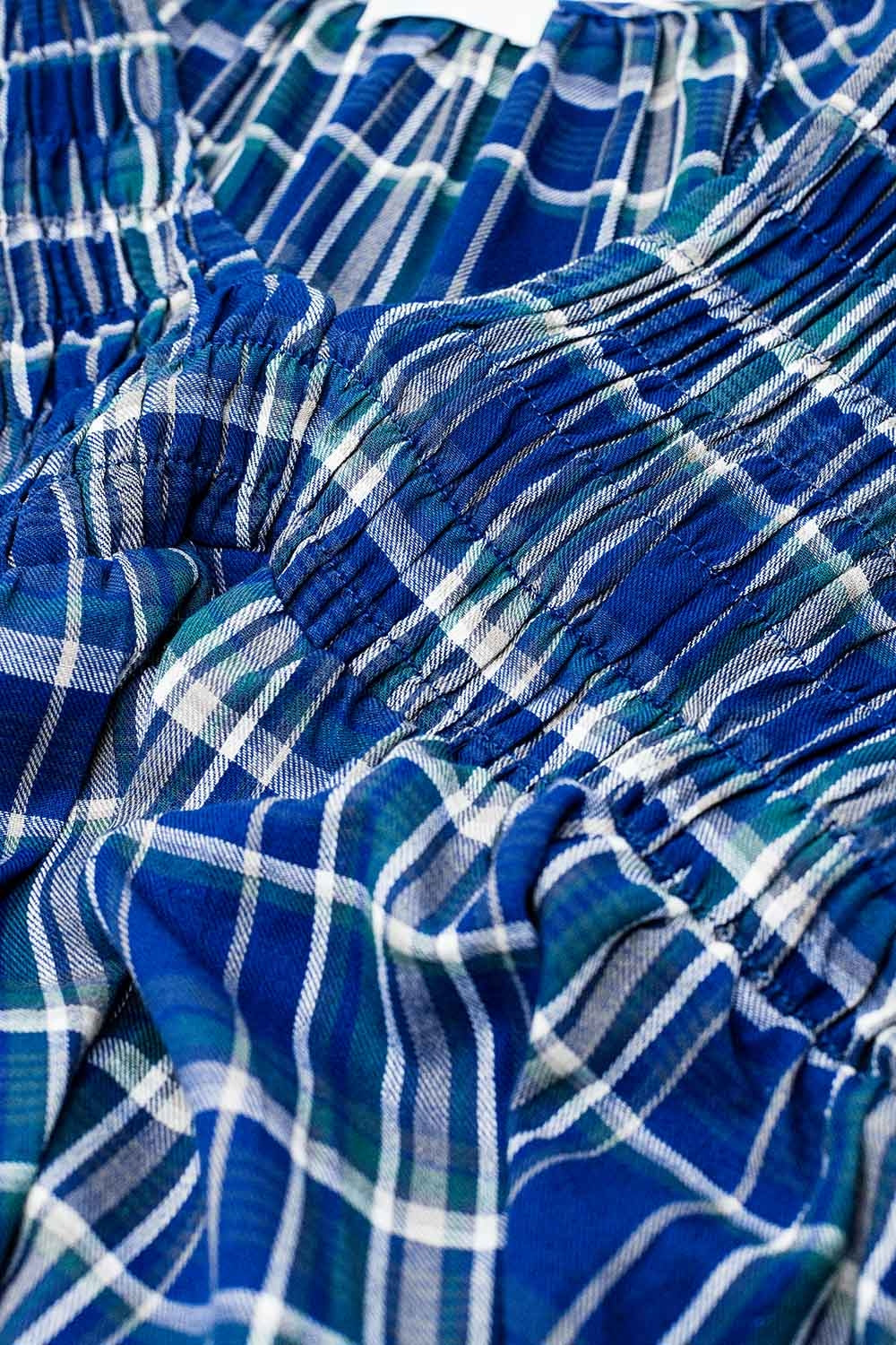 Babydoll Plaid Shirt bleu et vert
