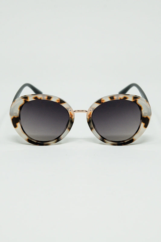 Beige Sunset Spot Oval Shaped Sunglasses