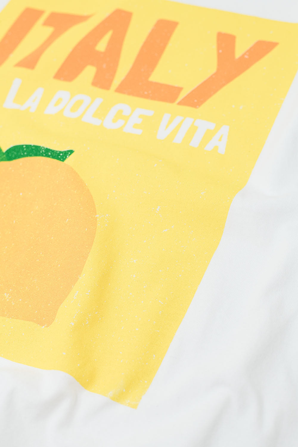 Blanc Italie Dolce Vita T-shirt avec imprimé graphique citron
