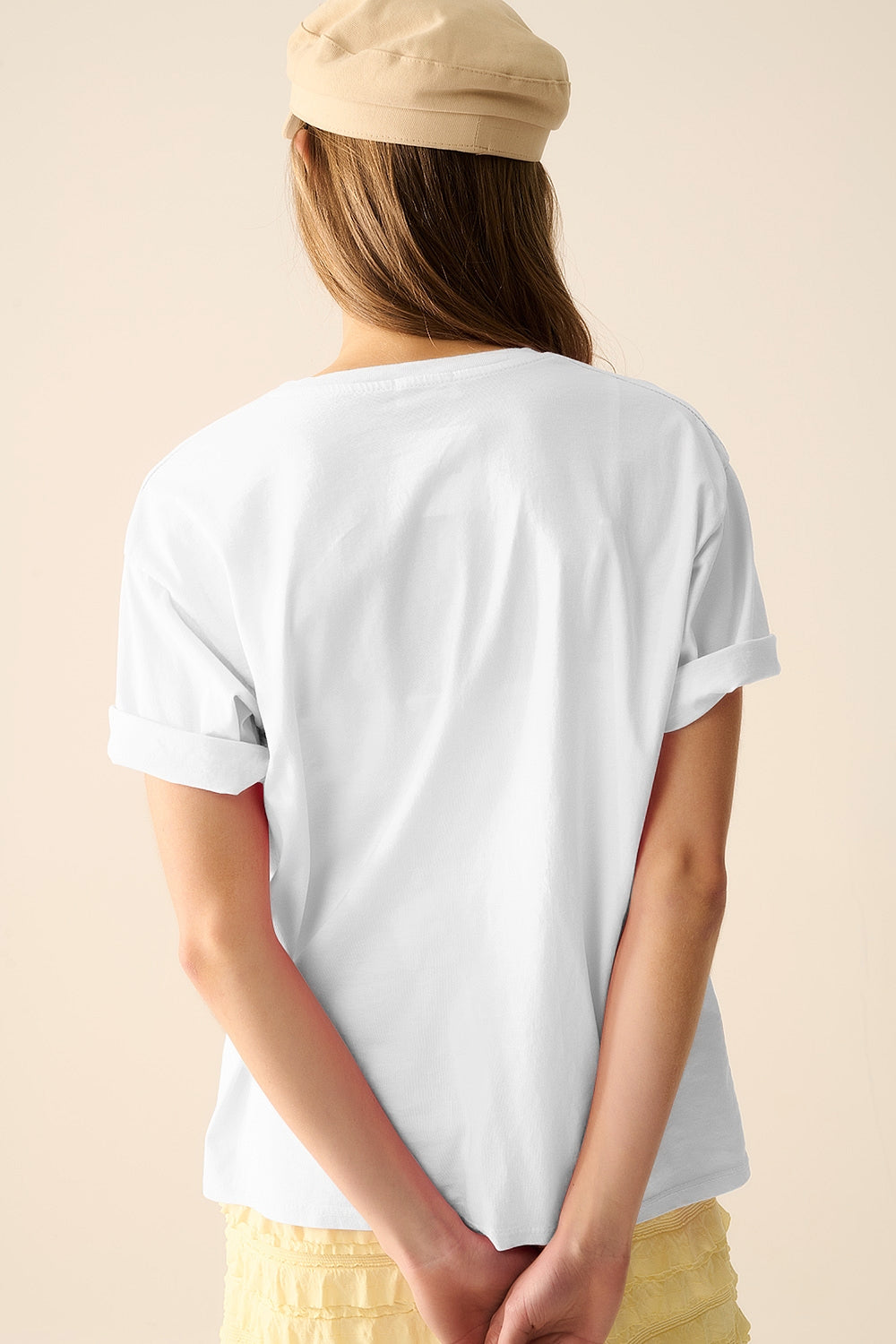Blanc Italie Dolce Vita T-shirt avec imprimé graphique citron