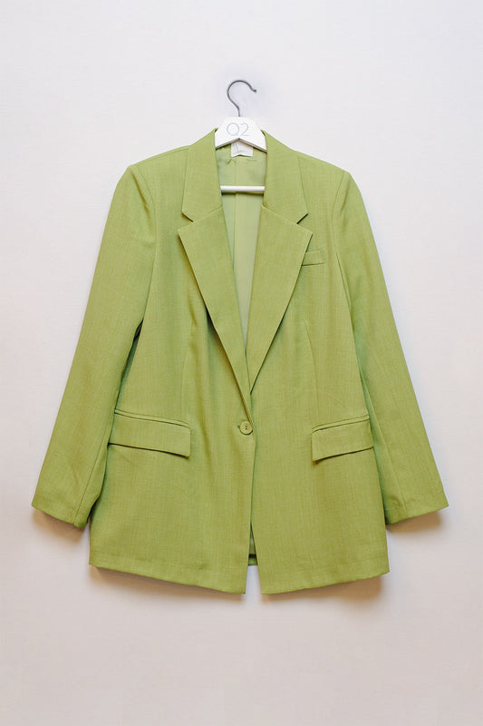 Q2 Blazer oversize texturé en vert