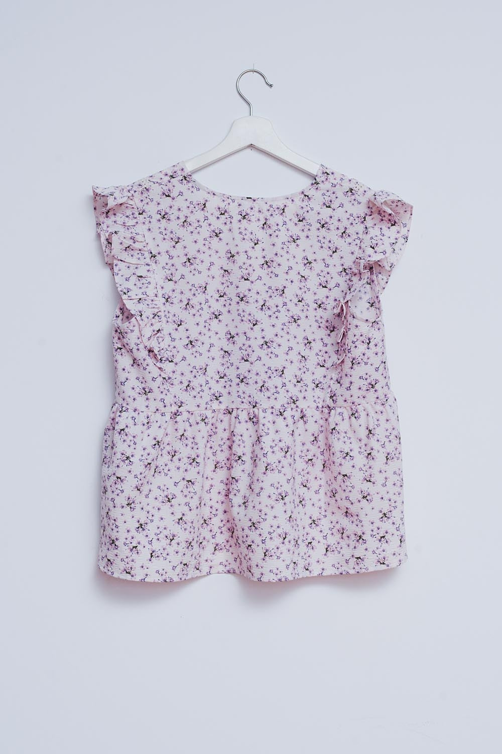 Blouse à volants en pourpre