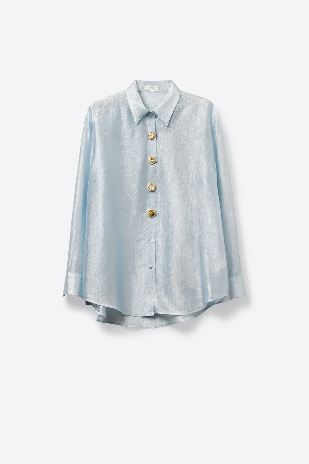 blouse tricotée bleu vif avec boutons rétro