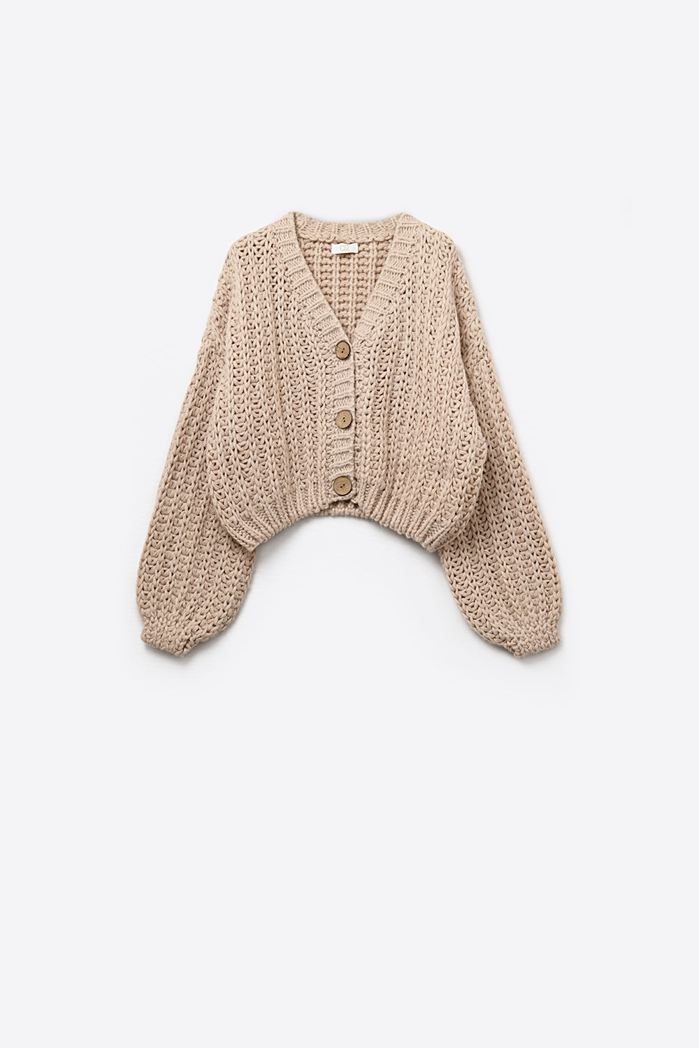 Cardigan à grosses mailles en beige foncé