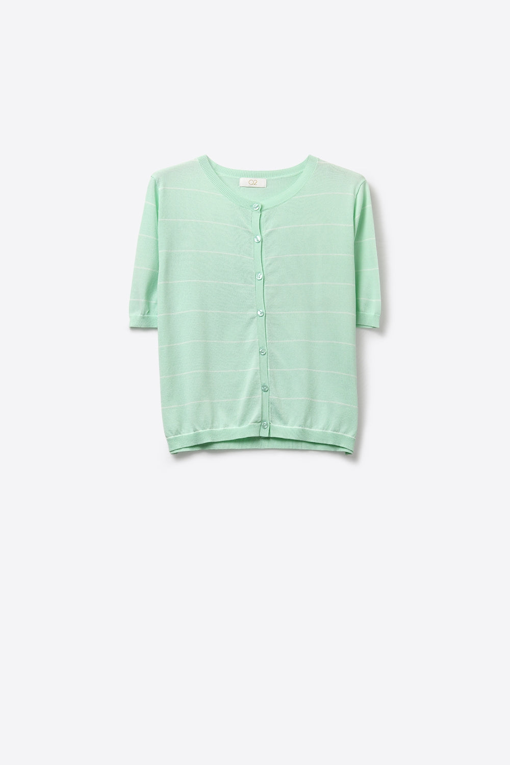 Q2 Cardigan boutonné en maille fine vert menthe