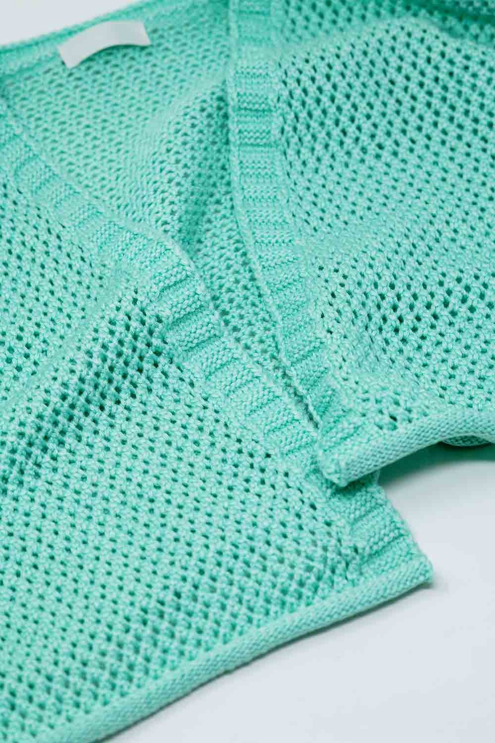 Cardigan crocheté de base en menthe