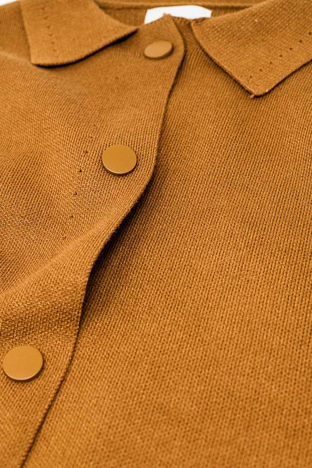 Cardigan décontracté en tricot de haute qualité en camel