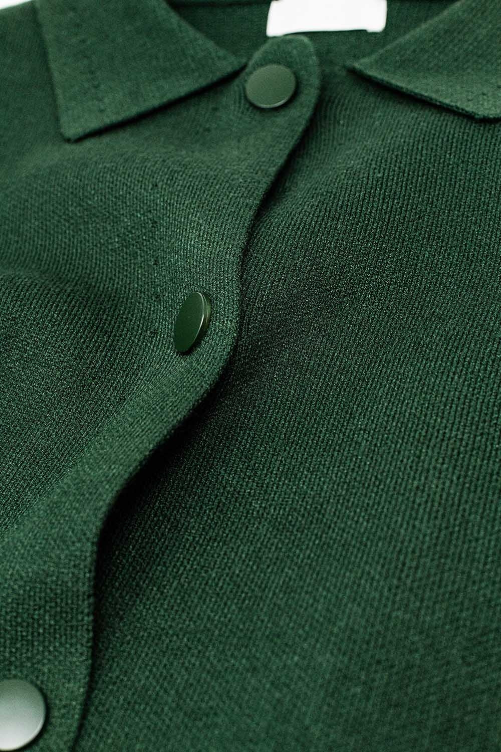 Cardigan décontracté en tricot de haute qualité en vert émeraude