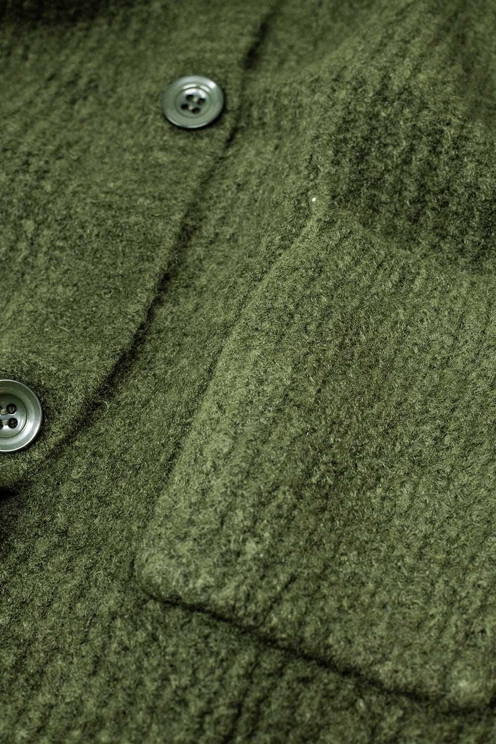 Cardigan long côtelé avec poches et capuche en kaki