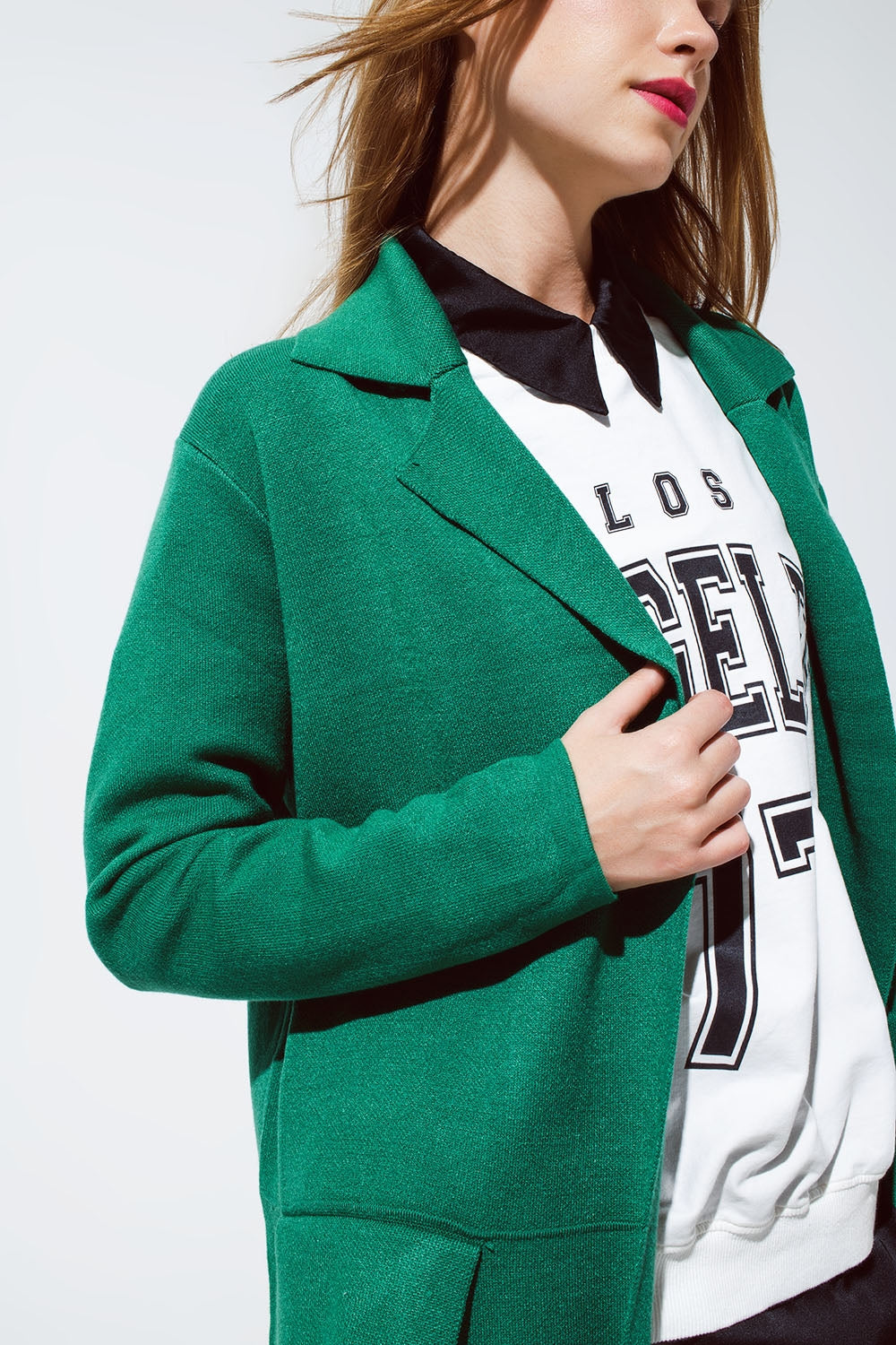 Cardigan long oversized à col vert