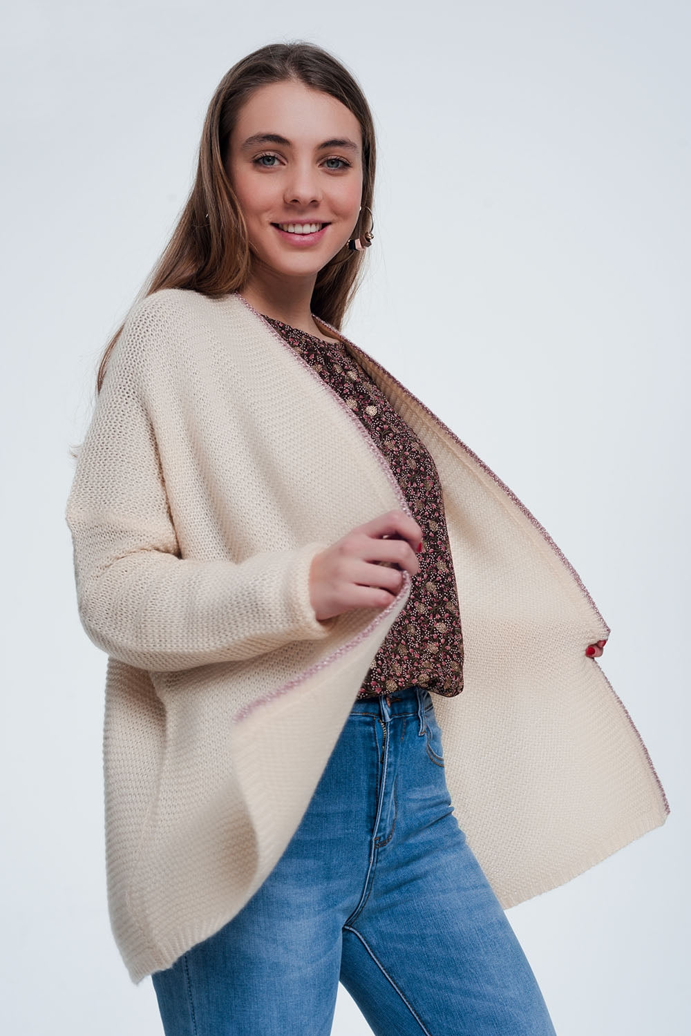 Cardigan oversize en maille Pastel