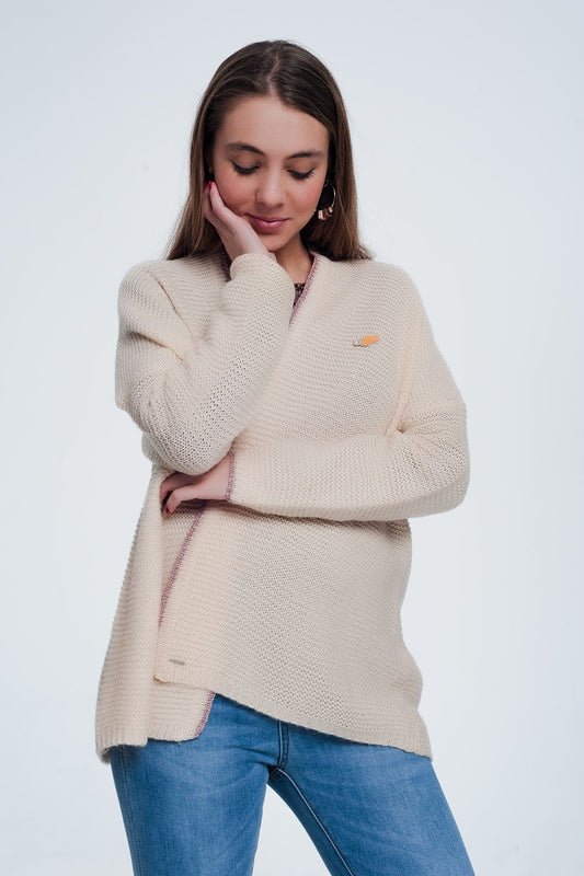 Q2 Cardigan overTaille en maille Pastel