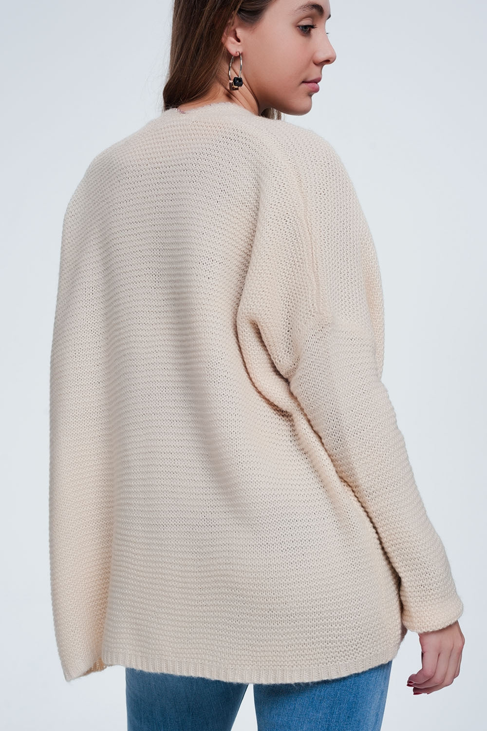 Cardigan oversize en maille Pastel