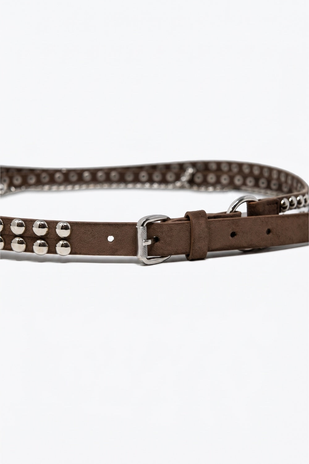 Ceinture Camel à Clous avec Chaînes Pendantes