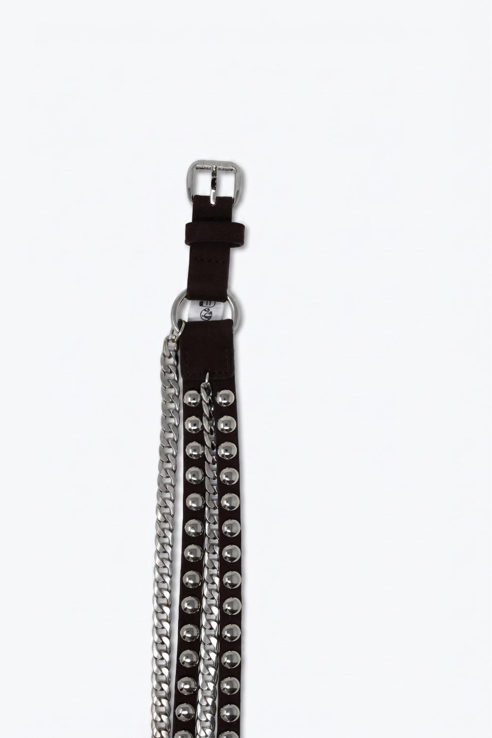 Ceinture Chocolat à Rivets avec Chaînes Suspendues