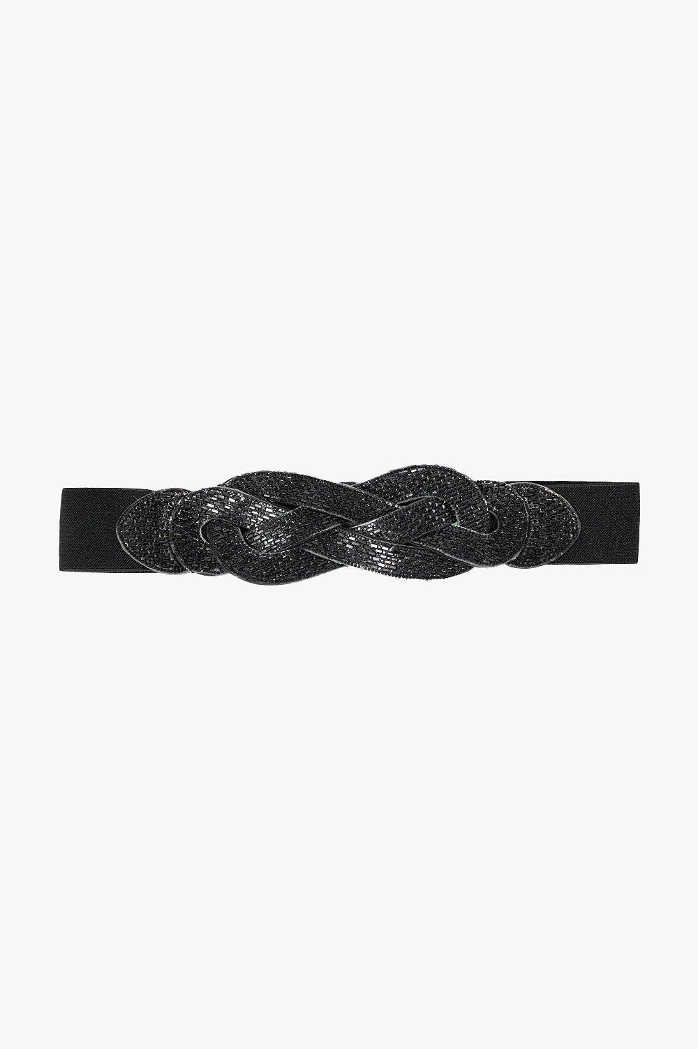 Q2 Ceinture noire avec détail tissé noir