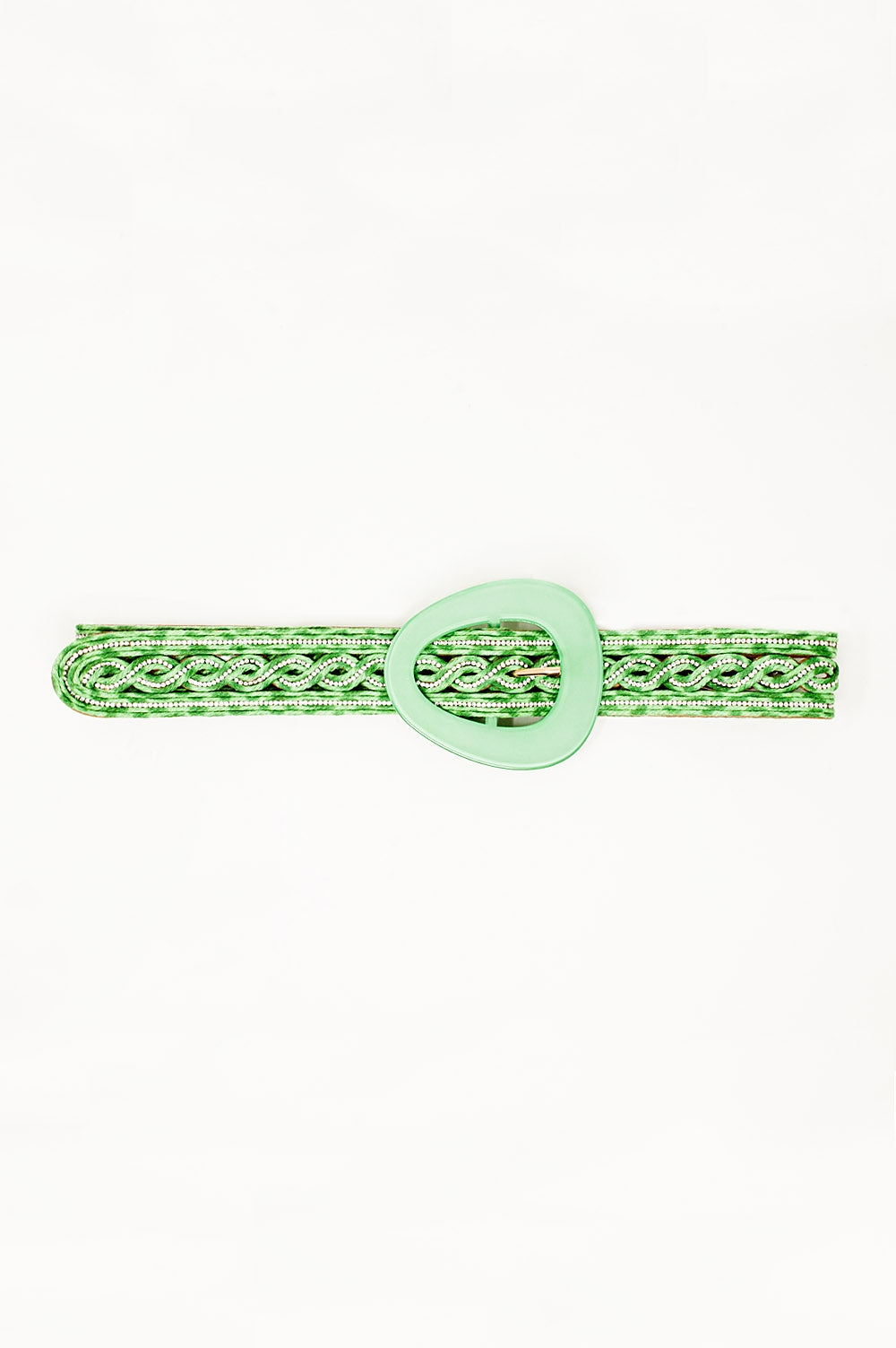 Q2 Ceinture ornée de cristaux en vert