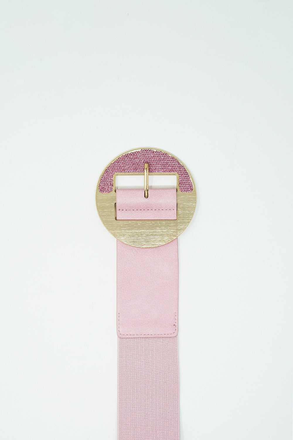 Ceinture rose avec boucle dorée réglable